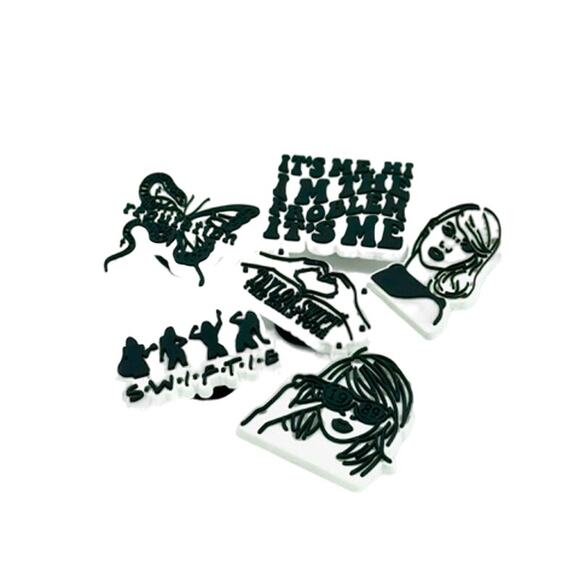 6 Pack of Swiftie Inspired Taylor Bag/Shoe Charms*Crocs and others - Picture 1 of 2